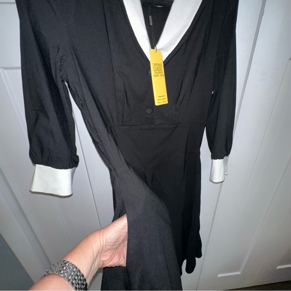 1950’s Inspired Elegant Black and White Women's Dress - xl -nwt - Picture 5 of 10
